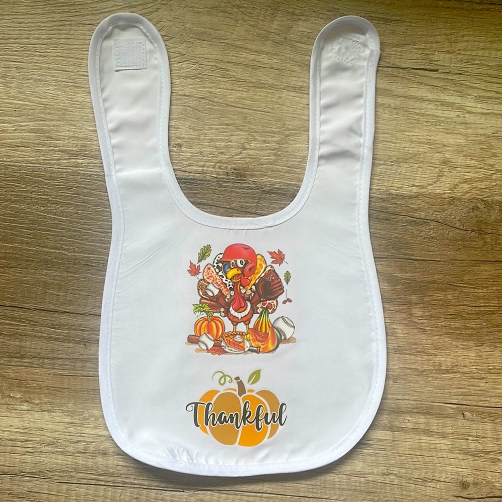 New Thankful Turkey Fall Baby Bib